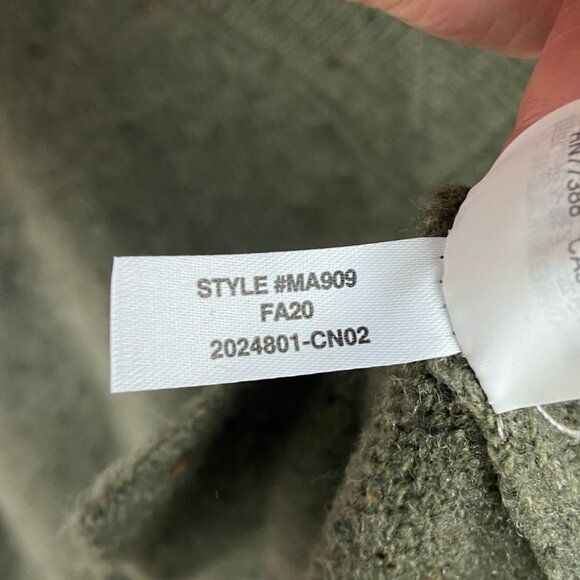 Madewell Donegal Bartlett V-Neck Sweater Cozy Yarn Size XL 2020 Knit Green Boho - Picture 11 of 11